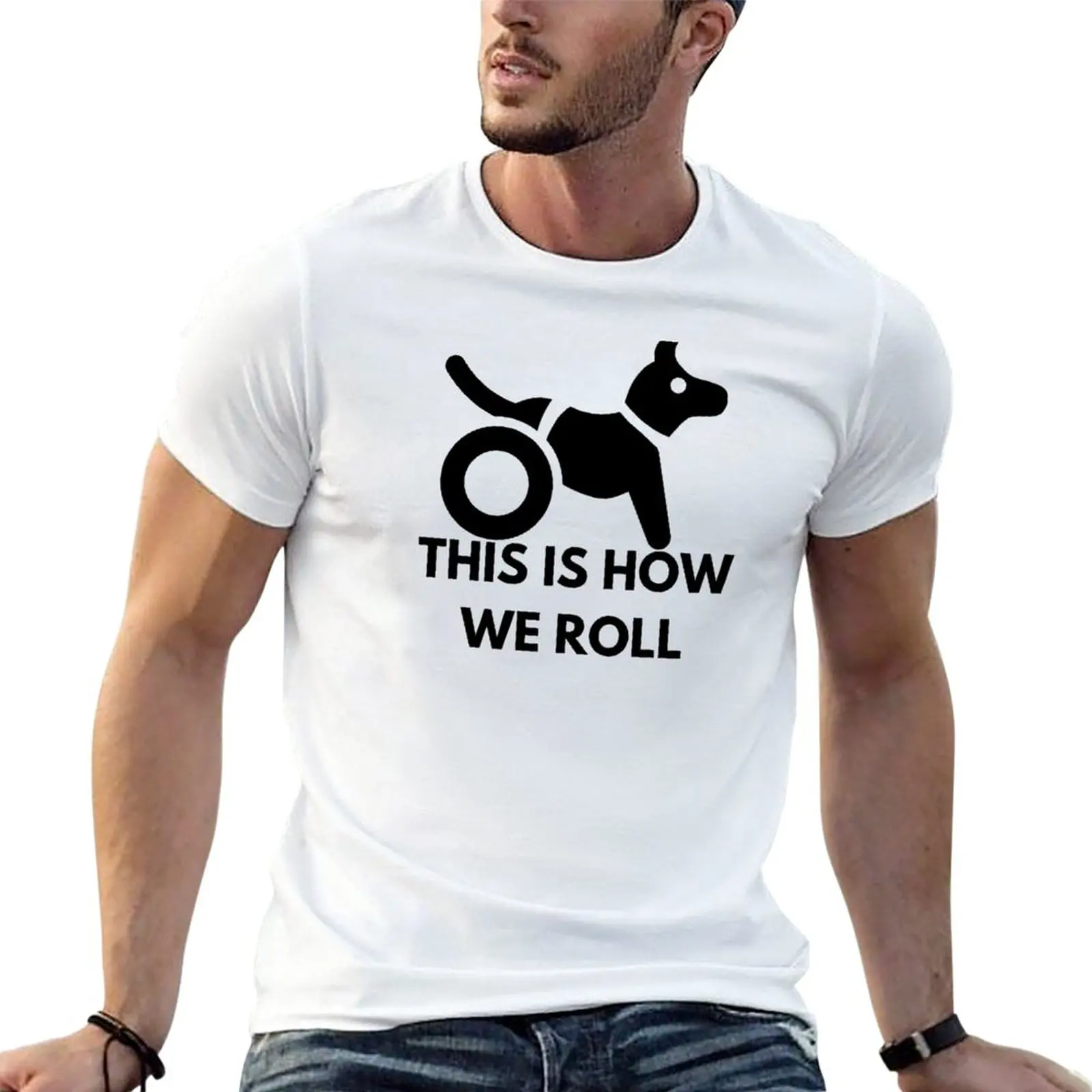 

Wheelchair Tripod Dog -Handicapped Dog T-Shirt summer tops T-shirt short custom t shirts men clothing