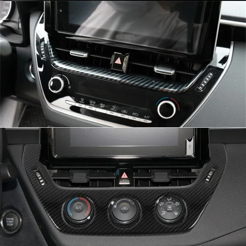 

Для Toyota Corolla E210 2019 2020-2022 ABS Серебристые/Углеродные аксессуары для автостайлинга Автомобильная навигационная полоса крышка отделка рамка наклейка