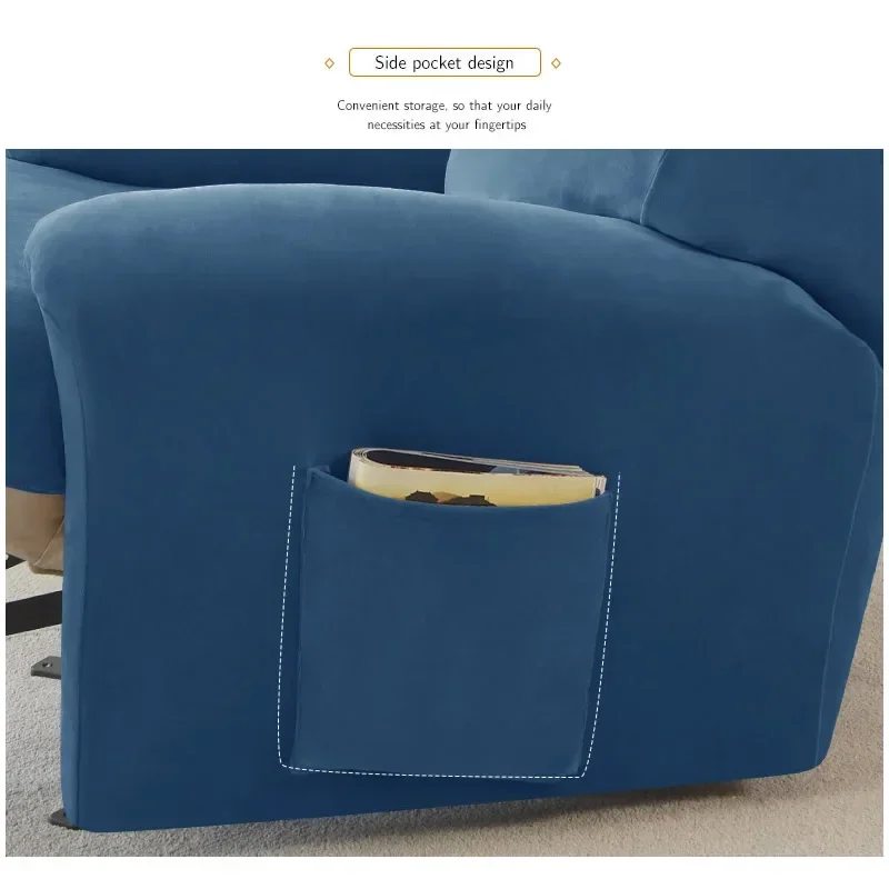 Stretch Velvet Recliner Sofa Cover or Jacquard  Armchair Covers Elastic Non Slip Sofa Slipcovers for Living Room Home 5