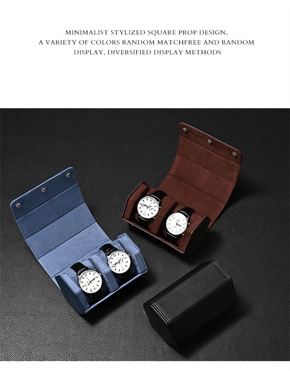 Travel Watch Organizer | Dual Watch Storage Bag Premium PU Leather Travel Watch Box, Po... - SKU TWO01859 - UGI Packaging