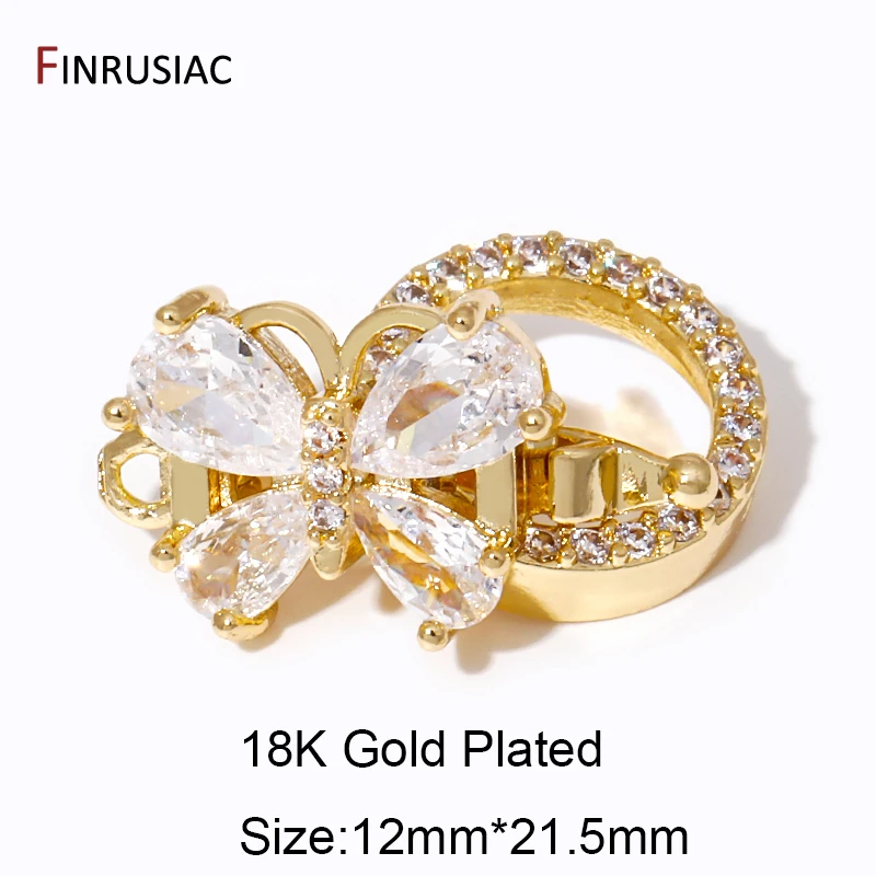 18K vergoldete Zirkon Schmetterling Blume Verschlüsse Verschluss Lock Connector Verschlüsse für DIY Handarbeiten Schmuckherstellung – Detail 17