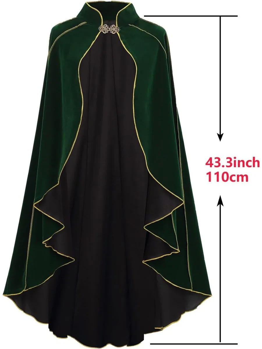 2026 Halloween Fall/Winter Medieval Gothic Suede Fabric Cloack for Men&Women,Purple Stand-Collar Cape Unisex,One Size Fits All