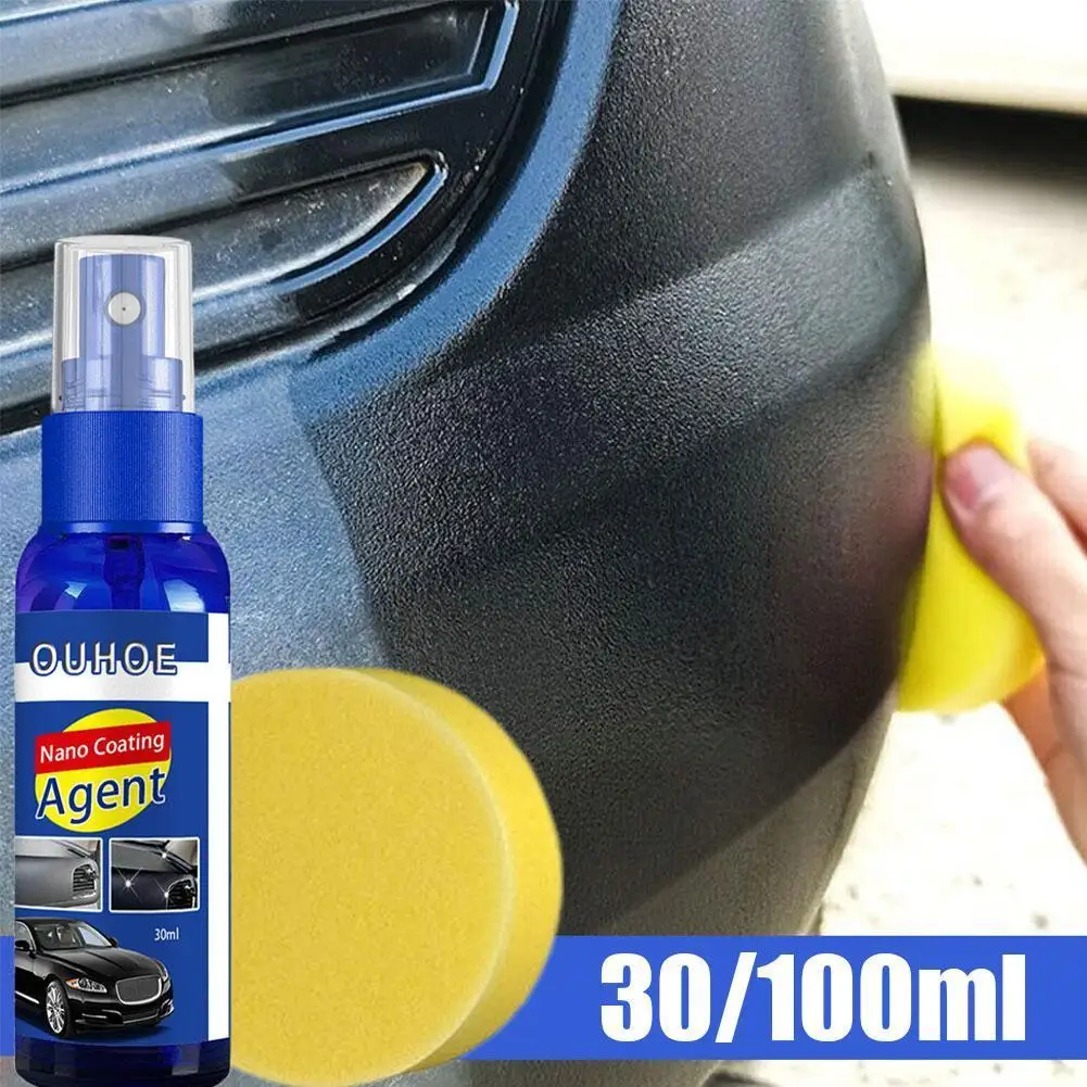 

Car Repair Agent For Car Oil-free Wax Repair Agent Plastic Refreshing Coating Kit With Sponge Plastic Repair Coating Agent V0T9