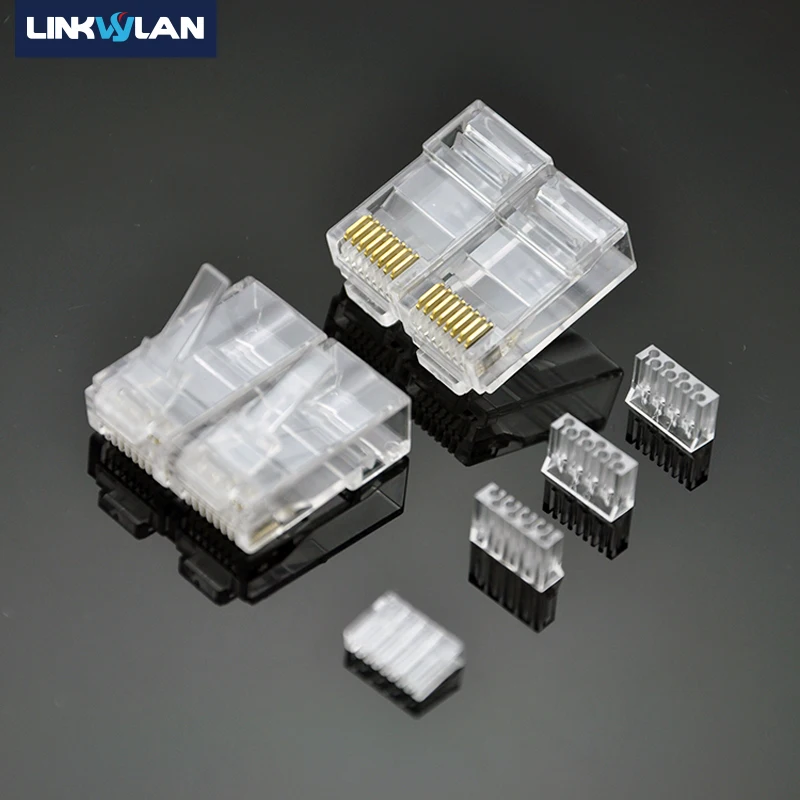 Plugues Modulares com Inserção Plástica Barra de Carregamento para Distribuição de Fios Lâmina de Três Pontas Utp Rj45 Cat6
