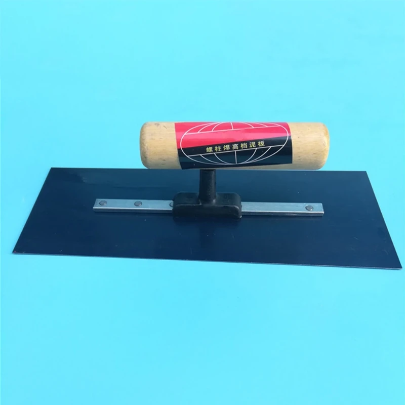 L69A Carbon Wooden Handle Top Coat Float Trowel Concrete Spatula Tools