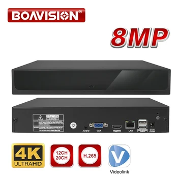 H.265 Max 4K 8MP uscita CCTV Mini NVR HD 8CH 8MP /16CH 5MP /20CH 4MP/3MP/1080P/720P videoregistratore per sistema di sicurezza telecamera IP