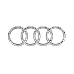 Audi Alloy Steering Wheel Emblem Replacement Sticker - Premium Car Interior Decal - 6X2cm (Silver)