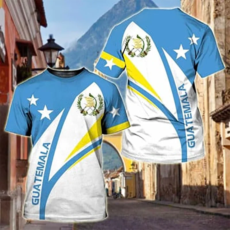 Guatemala Flag 3D Print T Shirt Men Short Sleeve Streetwear Tee