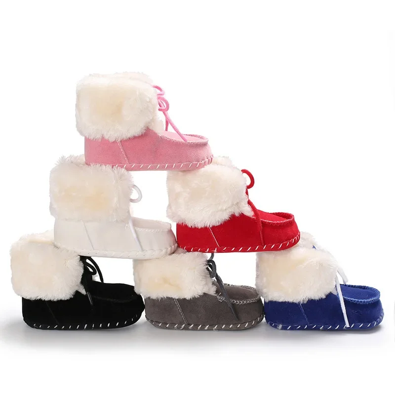 Winter Warm Baby Boots for Boy and Girls Newborn Bootie Infant Toddler Black Pink Gray Shoes Floor First Walkers 5