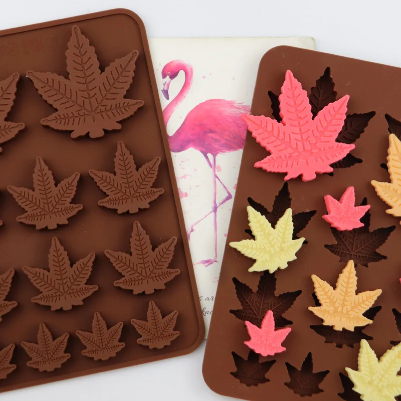 Cannabis Pot Leaf Weed Silicone Rubber Mold for Cake Candy 