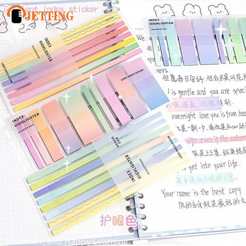 

160Sheets Ins Style Gradient Color Sticky Note Kawaii Waterproof Label Sticker Scrapbooking Memo Pad Student Stationery Supplies