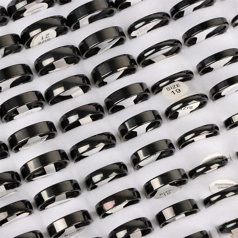 10pcs/lot Multicolor Smooth Stainless Steel Polishing Rings Width 2mm-8mm for Women Men stainless steel ring,finger ring