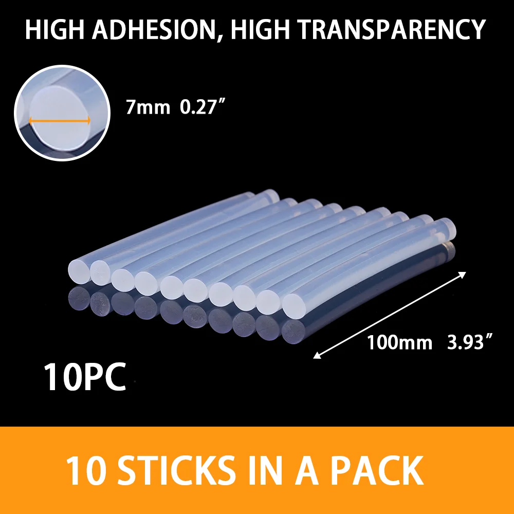 10Pcs 7x100mm Clear Hot Melt Glue Stick For Glue Gun High Viscosity Adhesive Sealing Wax Stick Repair Tool Kit DIY Hand Tool 2