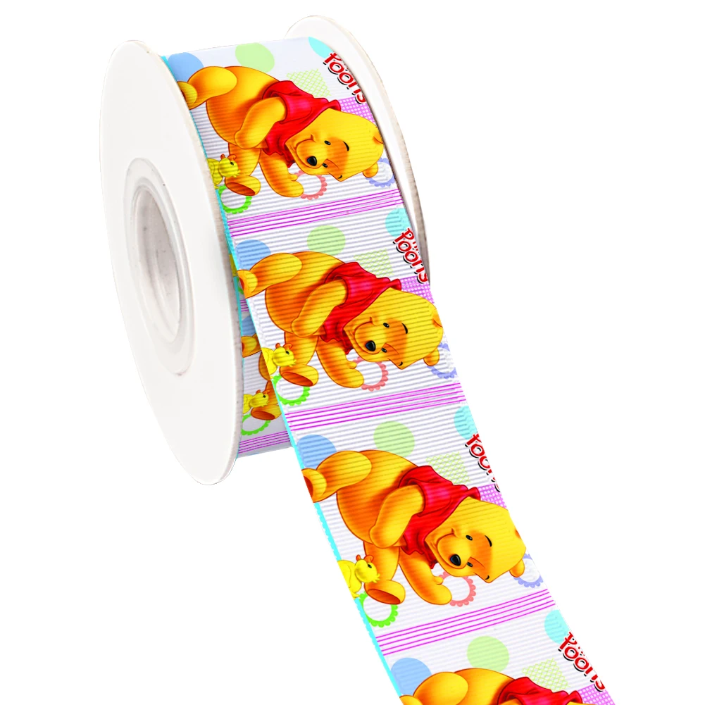 Disney Winnie Pooh Wholesale Custom 25MM 38MM Good Quality Grosgrain Ribbon  10yards Satin Ribbon - AliExpress