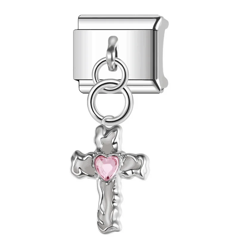 � 1pc Großhandel Charm Link Fit 9mm Mode Kreuz Herz Form Krankenschwester Kappe Schmuck Machen DIY Edelstahl armband Zubehör – Detail 5