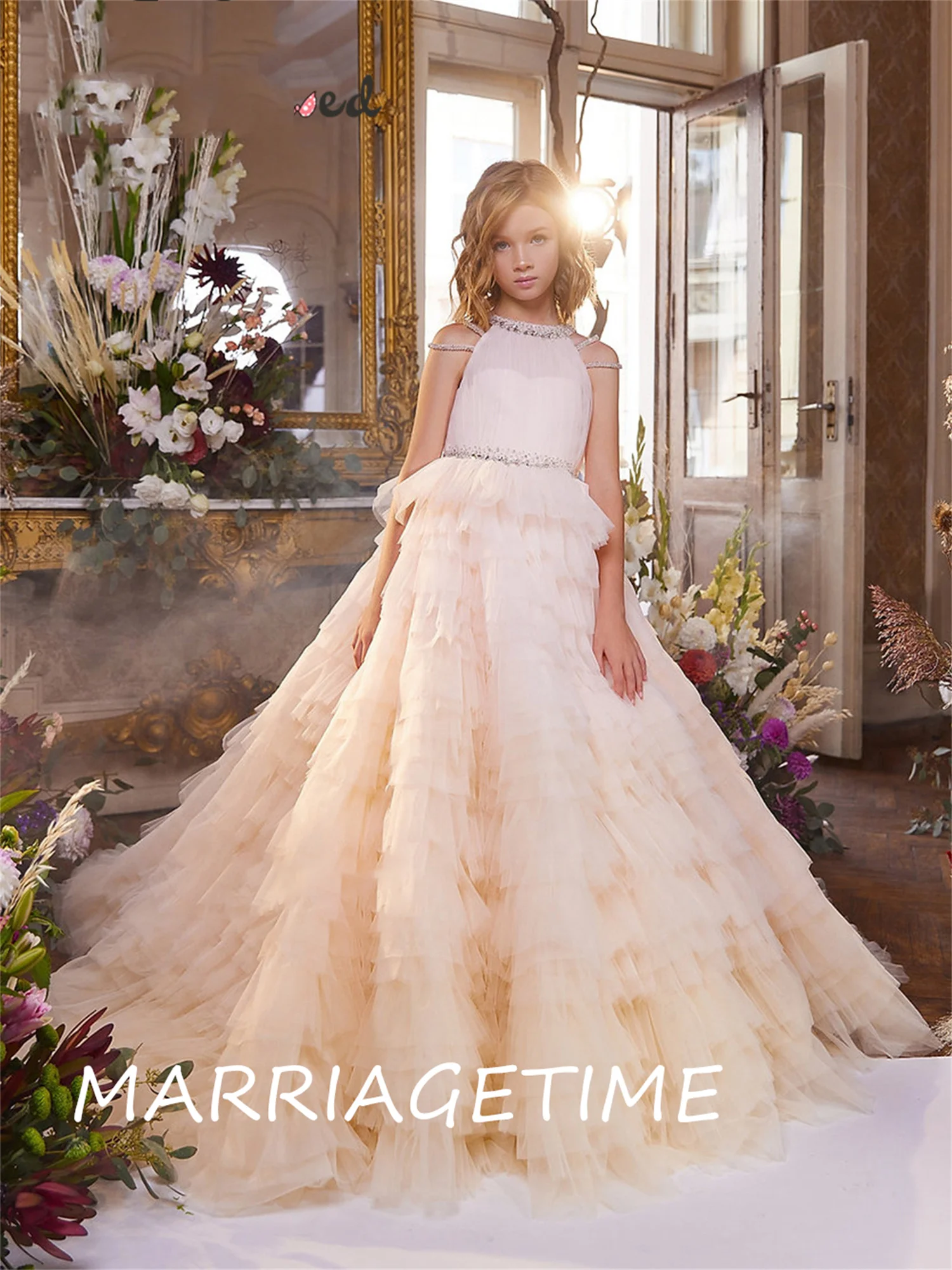 

Puffy Girl Princess Dress Layers Girl Party Dress Crystal Cute Baby Girl Birthday Dress Girl Dresses Flower Girl Dress
