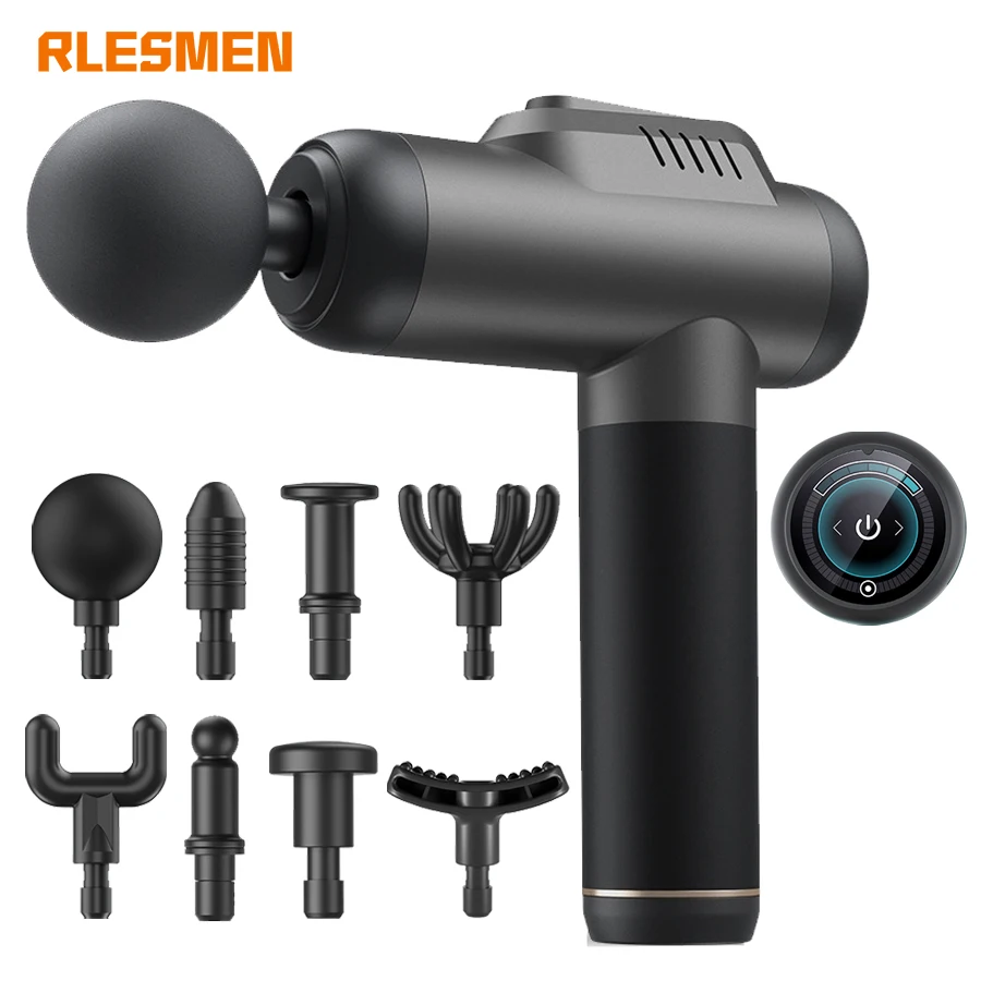 

RLESMEN 8 Heads Fascial Gun Electric Muscle Massager Relaxation Neck Back Body Portable Massage Gun For Men Women Fitness Health