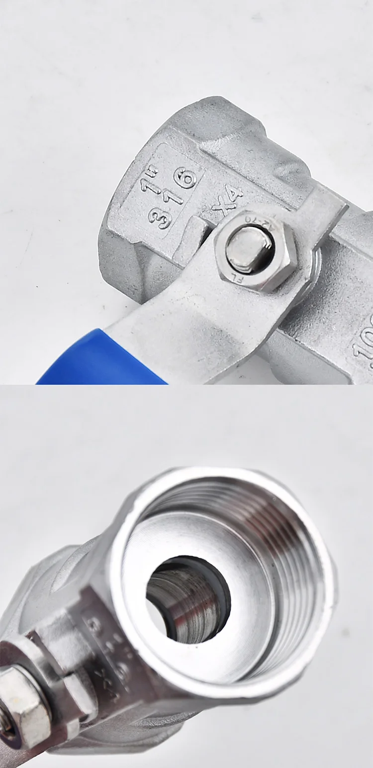 Stainless Steel One Piece Ball Valve 304 316 Female Thread 1/2 3/4 Inch Shut Off