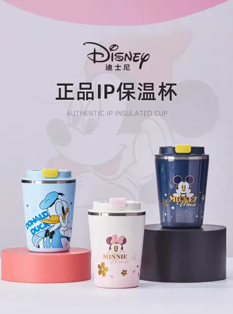 Disney Cup Cartoon Minnie Mickey Mouse Thermos Cups Cute Coffee Mug Kawaii Coffee  Travel Mug Stainless