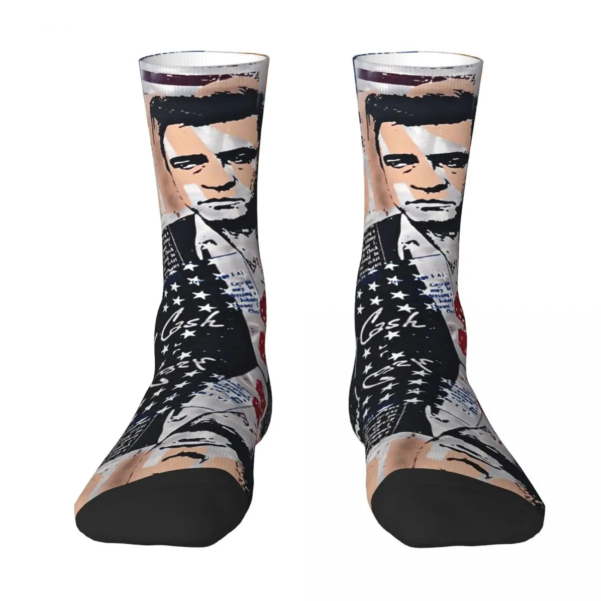 

premium Johnny And Cash The Man In Black Mounted Pri R241 Stocking BEST TO BUY Blanket roll Compression SocksHumor Graphic