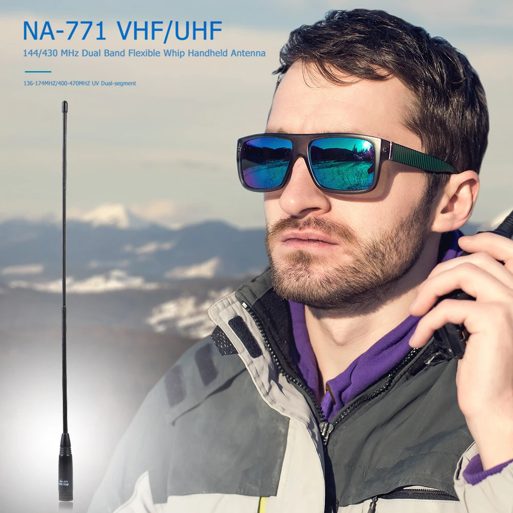 BAOFENG UV-3R UV-100 UV-200 라디오용 듀얼 밴드 고이득 SMA-M 남성 안테나