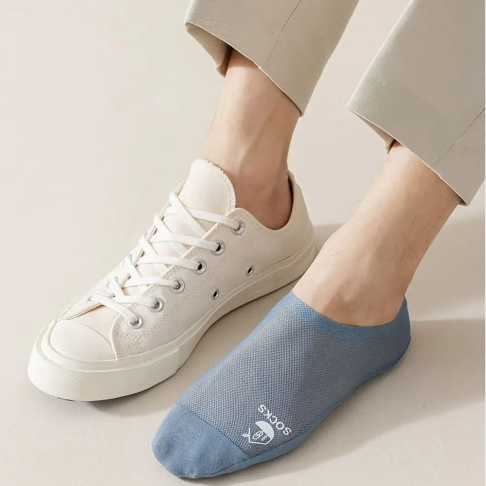 

Fashion Short Breathable Comfortable Invisible Mesh Socks Solid Color Man Socks Sock Slippers