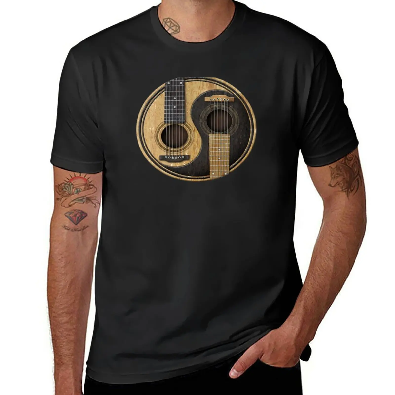 

New Acoustic Guitars Yin Yang T-Shirt customized t shirts graphics t shirt mens graphic t-shirts big and tall