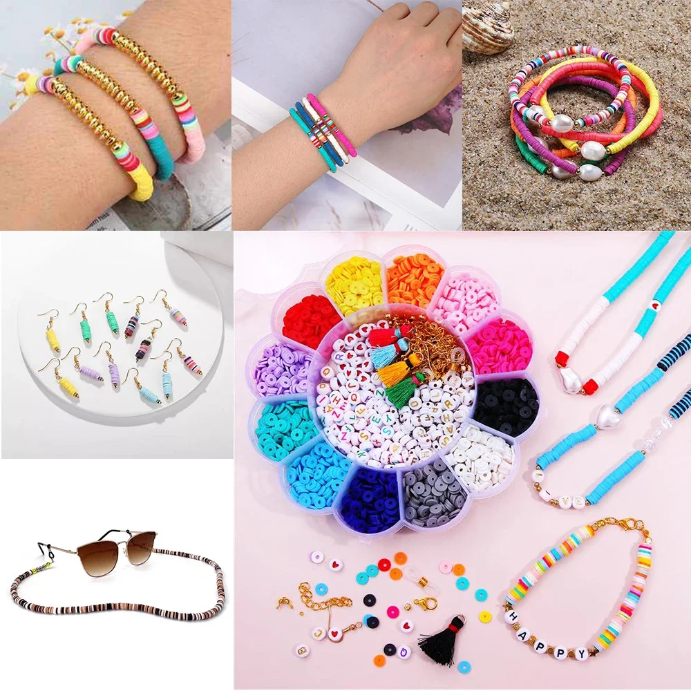 500pcs/box 6mm Chip Polymer Clay Bead Flat Round Disk Loose