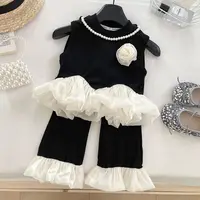 Ensemble de vêtements d'été pour bébés filles, t-shirt + pantalon à volants à fleurs 3D, vêtements de princesse d'anniversaire à la mode pour enfants, 2025 6