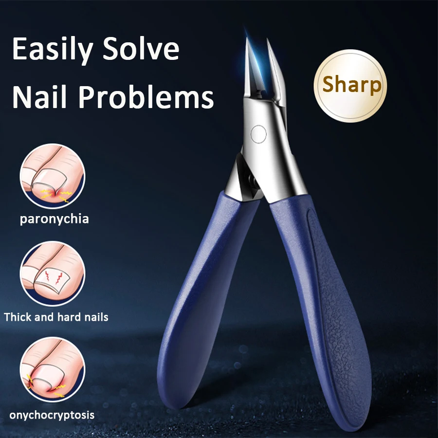 Nail Clippers Angled Nail Clippers Ingrown Toenail Clipper for Thick Nails Slant Curved Blade Nail Cutters Ingrown Pain Relief Tool