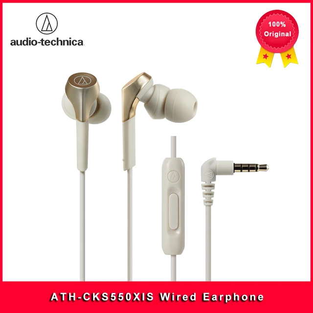 Audio Technica ATH-CKS550XIS 3.5mm Wired Earphones HIFI In-ear Deep Bass Earbuds Hi-Res Headset 1-button Remote Control with Mic 1