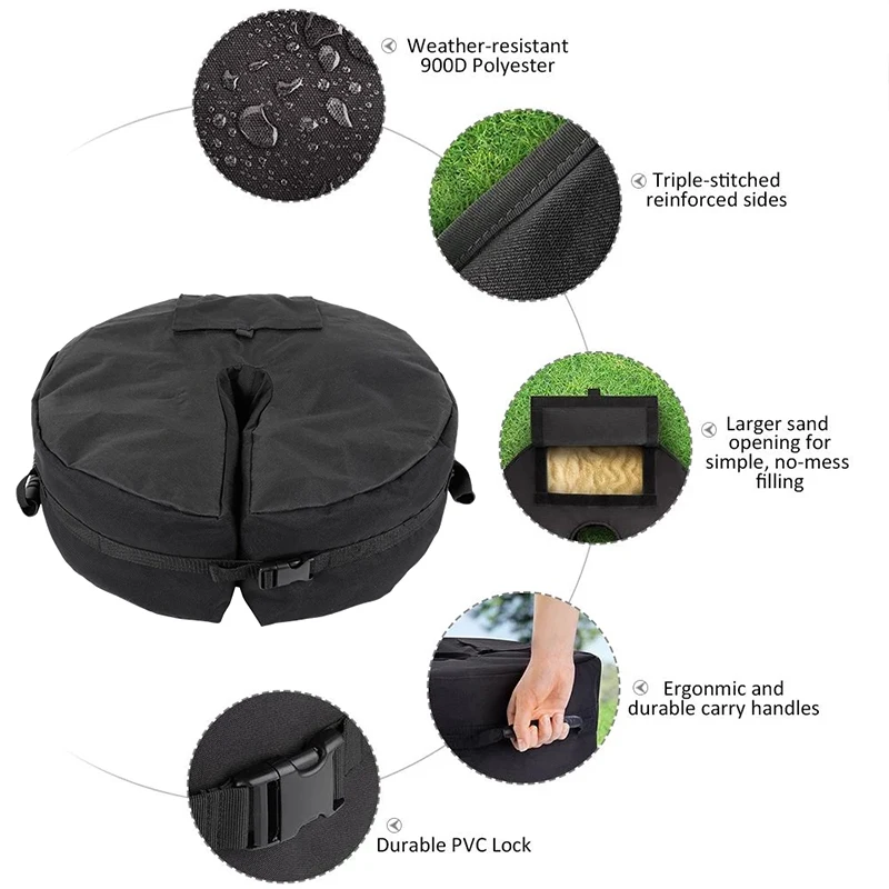 18" Patio Umbrella Base Weight Bag Square Round Weights for Outdoor Umbrella Stand Durable Portable Weatherproof Sand Bags