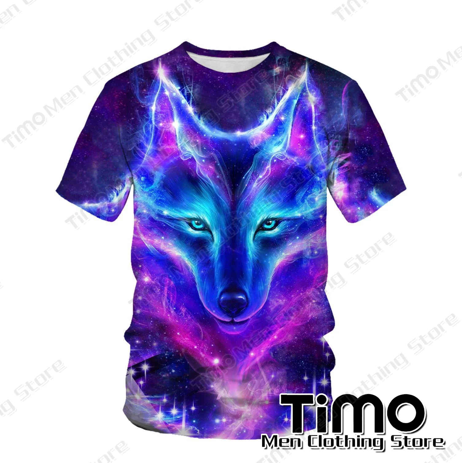 

Cool Wolf 3D Printed Short Sleeved Summer Street Fashion Trend T-shirt With High-Quality Oversized Casual Men Clothing Pullover