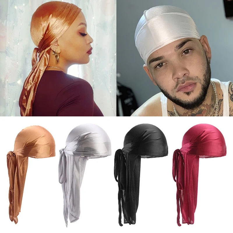 1pc Wave , Durag For Men, Pirate Hat, Long Tail Hip Hop Headwraps