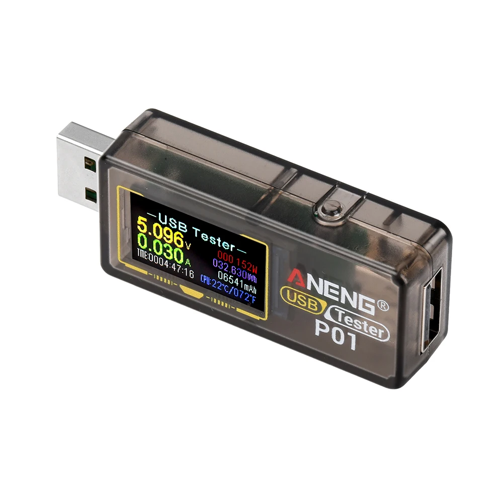 ANENG P01 USB 테스터 DC 4-30V 고정밀 다기능 고속 충전 테스터 전압 전류 용량 측정기