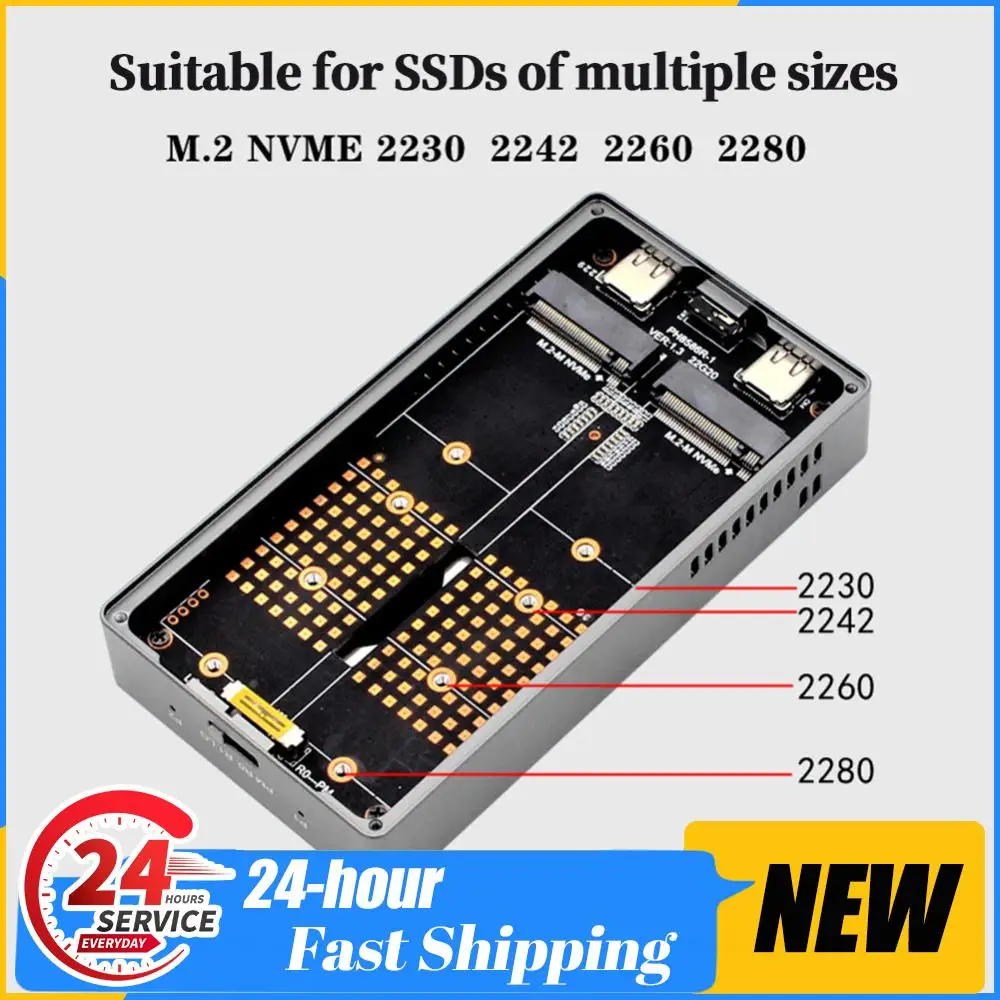 M.2 NVME M2 SSD 케이스 타입-C USB 3.2 RAID SSD 디스크 Gen 2 20Gbps 모바일 하드 드라이브 케이스 노트북 태블릿용 하드 드라이브 인클로저