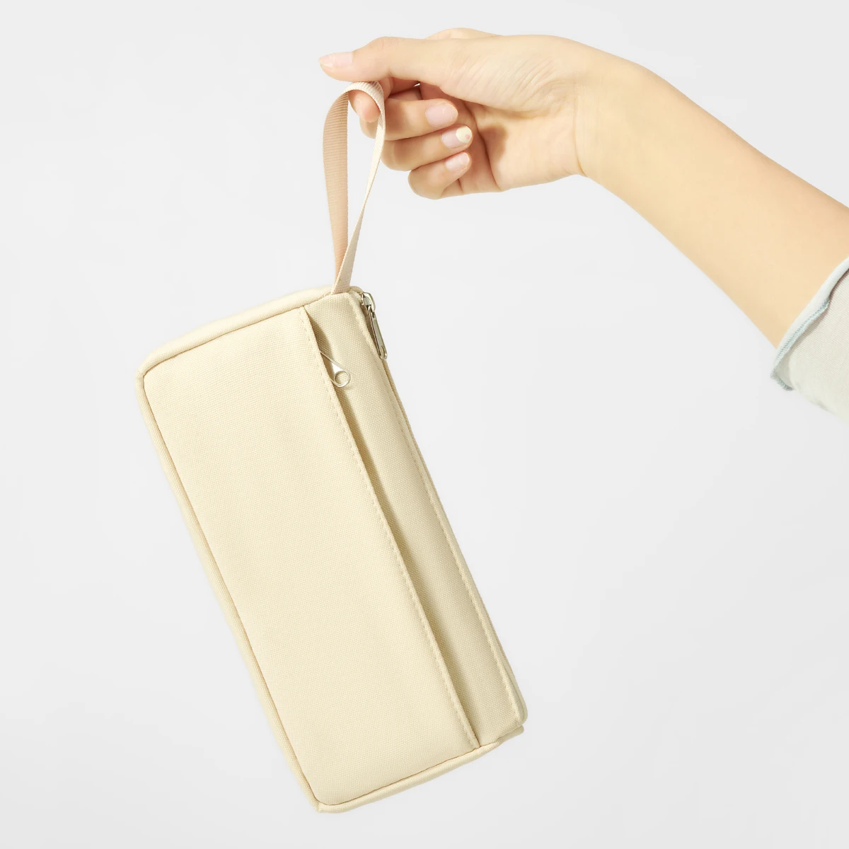 Portable Simple Pencil Case Double-Layer Stationery Bag Zipper Pencil Bag Storage Bag Student Lipstick Coin Purse Small Bag Hand-Painted Bag Training Class