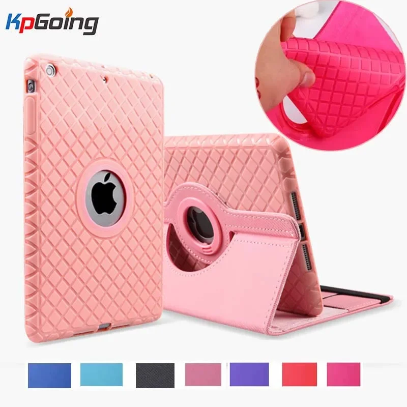 Capa de Couro de Silicone para Ipad Rotação 360 ar 9.7 7th 8th 9th Geração 10.2 2023 Pro 11
