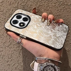 Vintage White Floral Lace Frosted Acrylic Phone Case Cover for Redmi Note 14 4G (1)