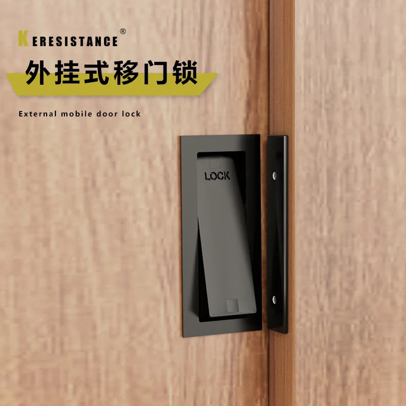 Barn Sliding Door Lock Indoor Sliding External Padlock New Chinese Style Built-in Wooden Kitchen Ghost Door Lock