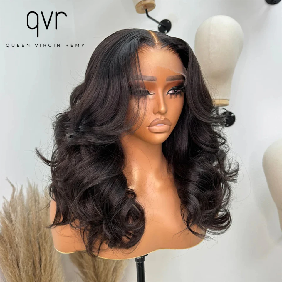 QVR 180D Body Wave Human Hair Wig qvr 13x6x1 Lace Frontal Body Wave Wigs Transparent Lace Brazilian Human Hair Pre Plucked Wigs human hair wigs