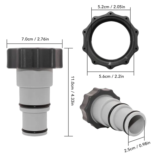 Úszómedence Tömlőcsatlakozó Könnyű Tömlőkonverziós Adapter Tartós Csatlakozó Tömlő Dugattyú Az Tisztításához - Image 6