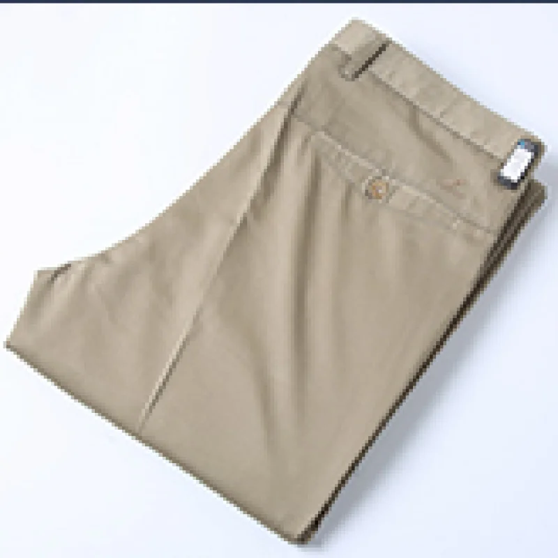 Summer Business Casual Pants Men's Thin and Silky Breathable High Waist Loose Straight Daily Office Large Size Suit Pants