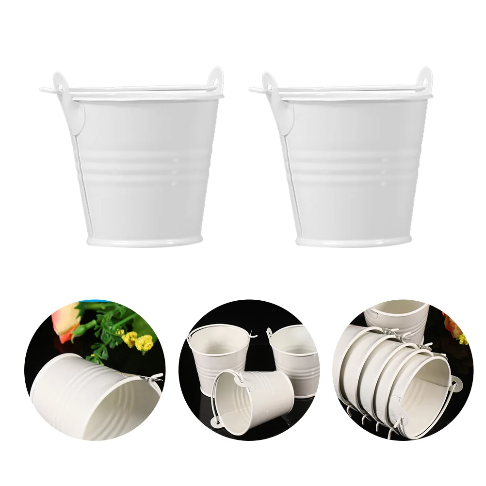 

Fomiyes Vintage Decor Mini Metal Bucket Pails Vintage Plants Pots Planter Handles Party Favors Succulents Wedding Decor