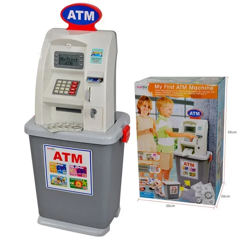 81cm Children's Bank ATM cash machine deposit machine play house toys kids Birthday Christmas Gift Parent child interactive game