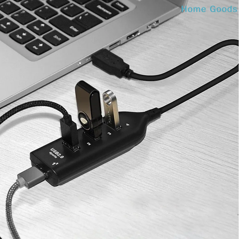 4포트 고속 USB 허브 (케이블 포함) 미니 USB 분배기 허브 USB 2.0 허..