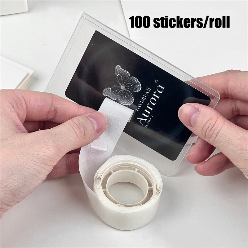 

5 Rolls Nano Gel Mat Transparent Tape Round Traceless Removable Sticky Adhesive Tape For DIY Craft Poster Photocard Decor