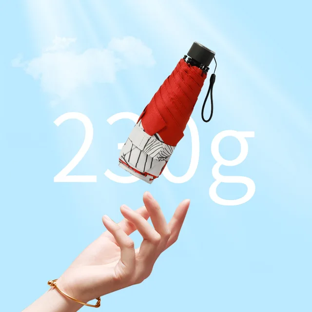 Mini 5 Összecsukható Napsütéses És Esős Uv Esernyő Virág Színű Bevonat Fényvédő Napfényes - Image 6