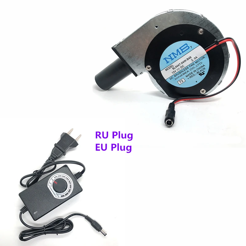 Bbq Grill Metal Turbo Ventilador com Duto Adaptador de Velocidade Ajustável Fogão a Madeira Ventilador Alto Volume ar Novo Bl444704w-b49 12v 2a 11028 - Imagem 5