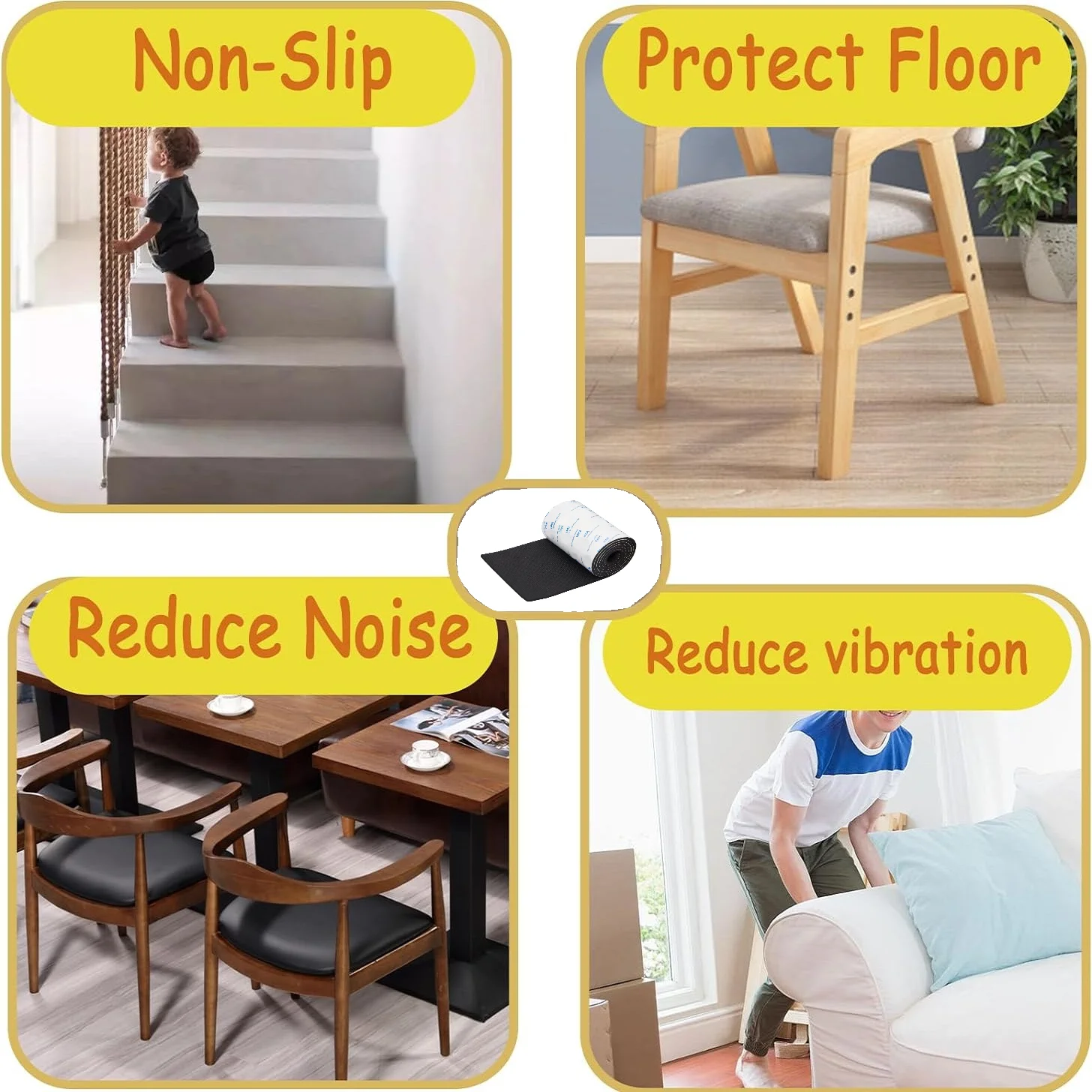 4x40 inch Non Slip pad Sticky Backing Self Adhesive EVA Foam Cuttable Furniture Pads Anti-Scratch